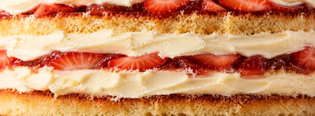Layer cake fraise et crème vanille, gâteau personnalisé Z Pâtisserie par Isabelle Laval dans le Puy-de-Dôme