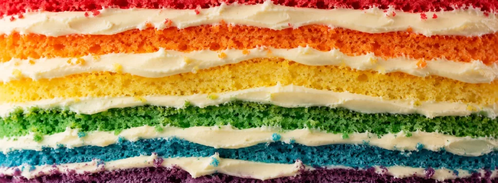 Rainbow cake, gâteau d’anniversaire coloré réalisé par Isabelle Laval, Z Pâtisserie